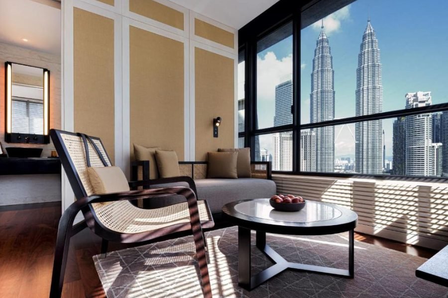 Suite at The RuMa Hotel and Residences overlooking the Petronas Twin Towers